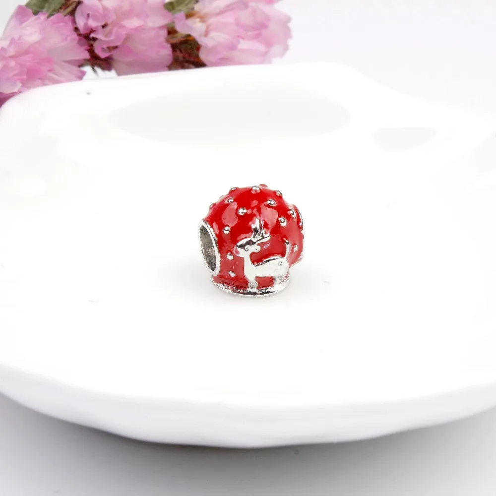 5 шт. рождественский подарок Европейский круглый бисер цинковый сплав олень