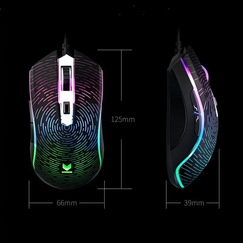 Rapoo V25S 7000 dpi 7 программируемых кнопок Оптический сенсор P3320 RGB подсветка оптическая игровая мышь для профессионального геймера