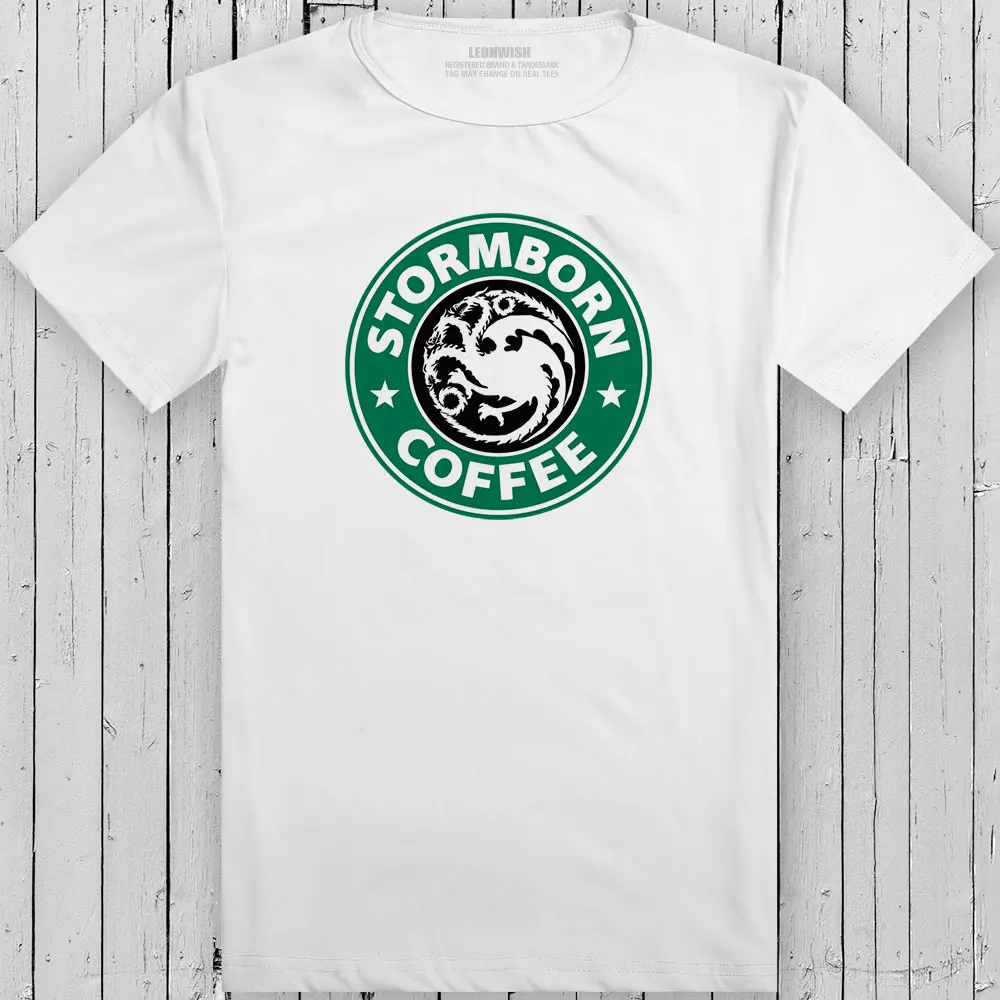 Футболка с героями мультфильма Игра престолов и надписью Stormborn coffee крутая модная