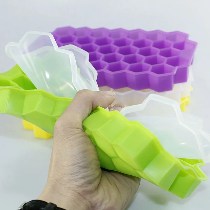 DIY Ice Cube Плесень 37 сетка соты льда лоток силиконовые формы Кухня бар питьевой