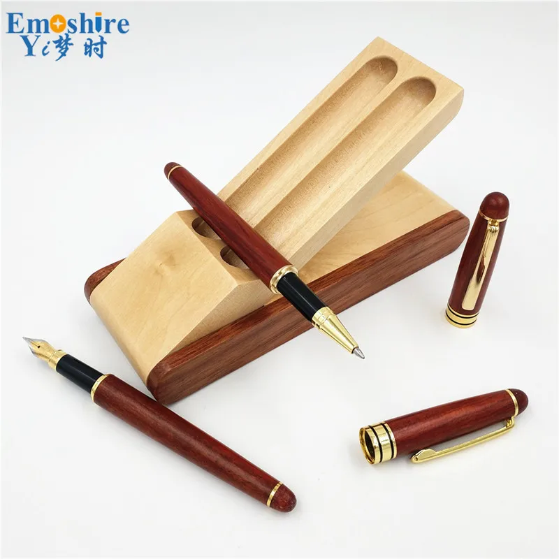 Высокое качество двойной WoodenBrand шариковая ручка авторучка Пенал подарок для