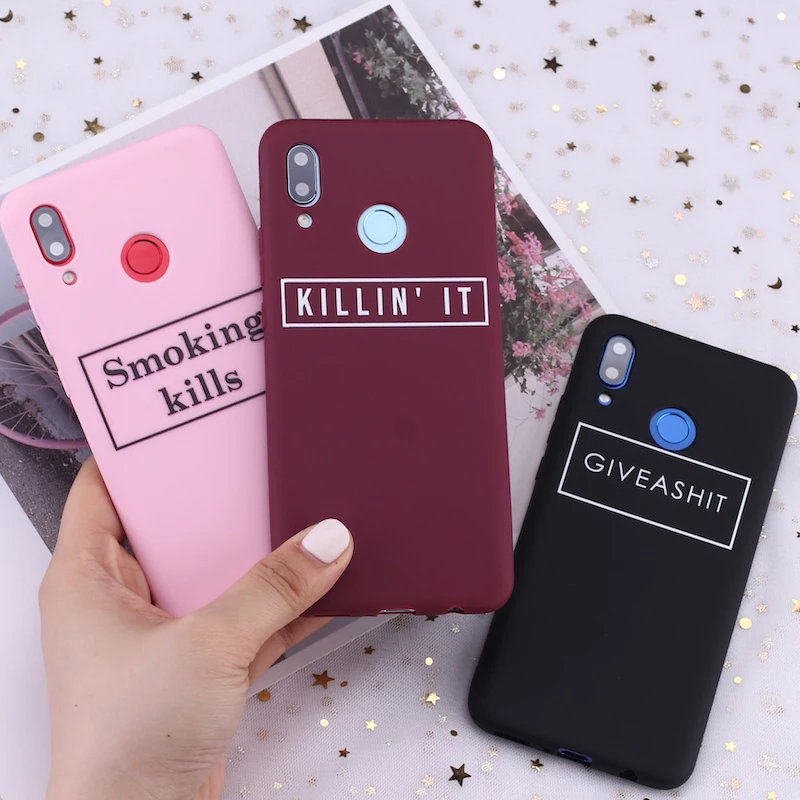 Силиконовый чехол для Samsung A41 8 S9 S10 S10e S20 Plus Note 9 10 A7 A8 с цитатой Курить убивает