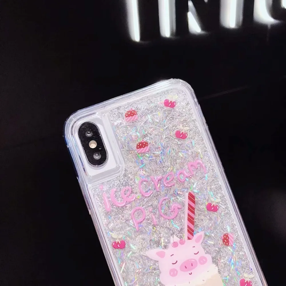 3D милый мороженое блеск чехол для телефона iPhone X XR XS Max противоударный силиконовый