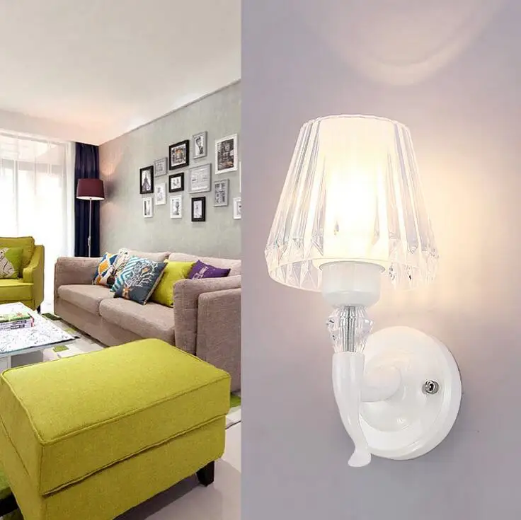 Warm and simple acrylic wall lamp bedside bedroom cute white led lighting fixture lamps | Лампы и освещение