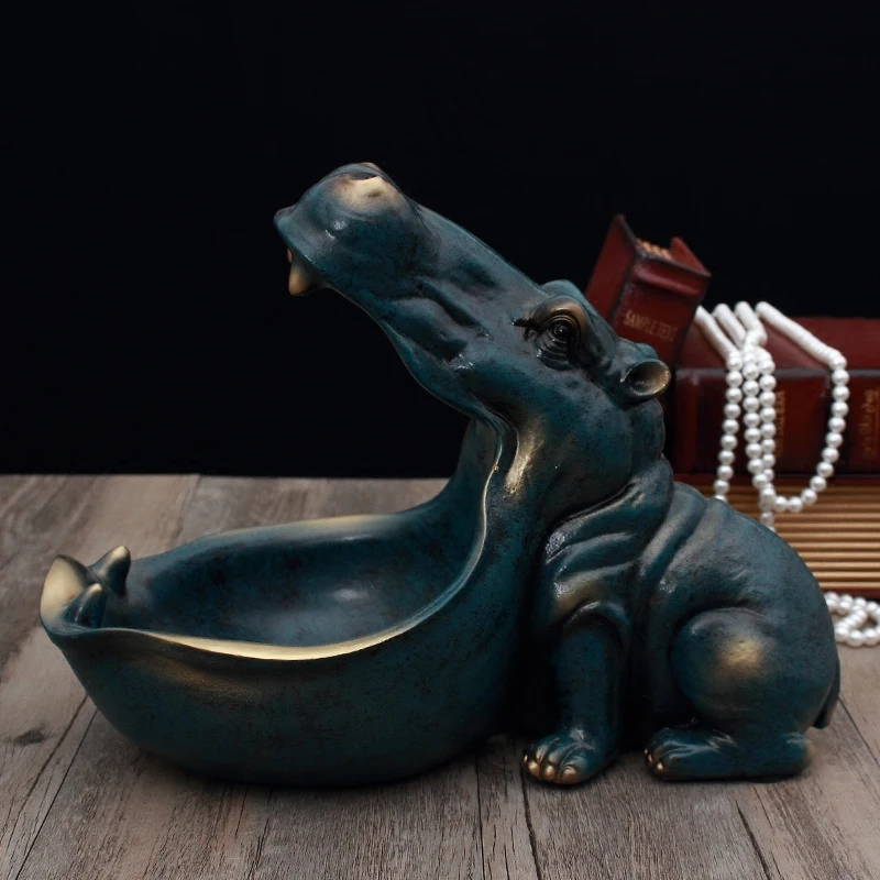 Abstract Hippopotamus Statue Decoration Resin Artware Sculpture Hippo Decor Key Storage Tool Home D024 | Дом и сад