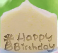 size4x4cm happy birthday natural handmade soap acrylic seal Mini DIY natural organic glass stamp chapter - Цвет: size4x4cm