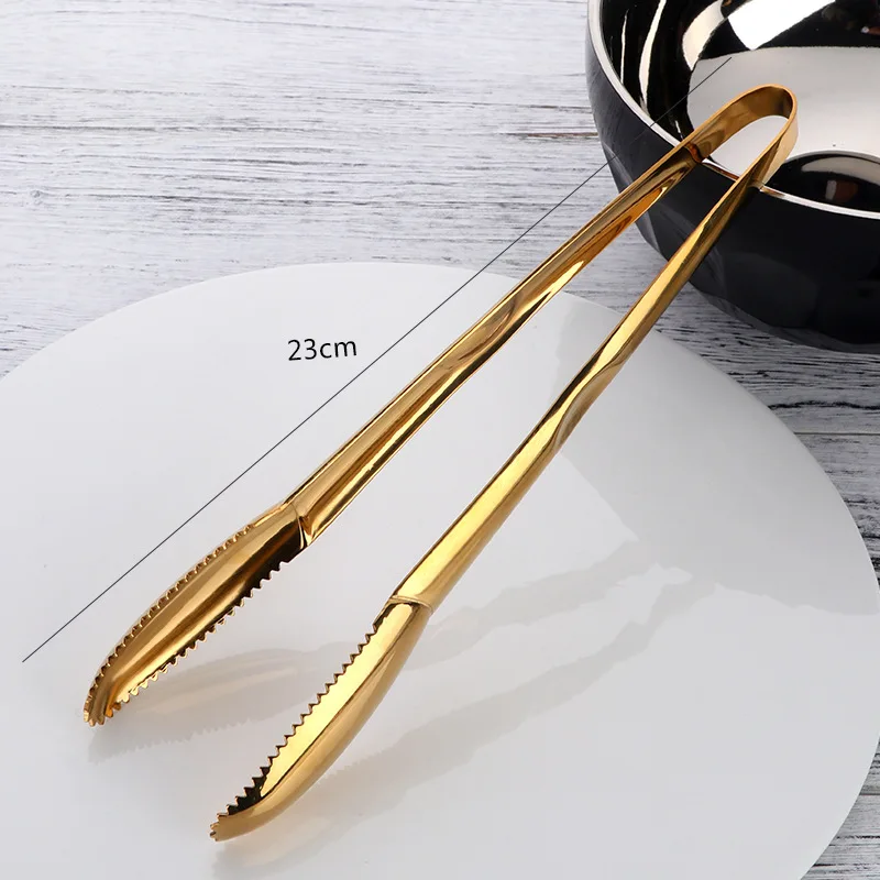 Gold 1 шт. Нержавеющая сталь Кухня щипцы пищевые щипцы для салата мясо хлеб фруктовый щипцы для мяса Зажим для барбекю на осень, зиму, Рождественский Подарочный - Цвет: Gold