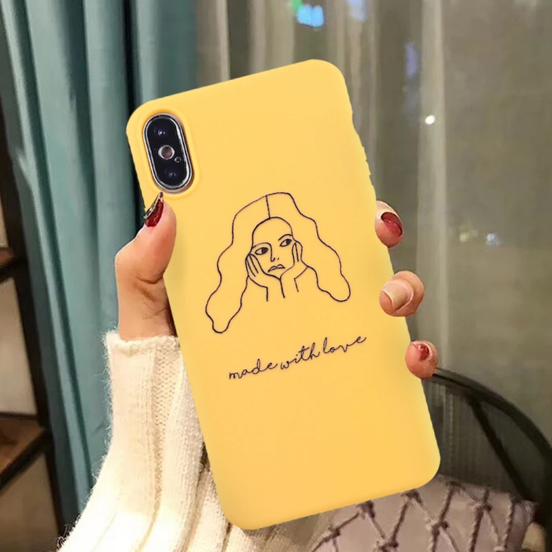 Чехол GYKZ с изображением девушки абстрактного искусства для iPhone X XS MAX XR 7 6 6s Plus