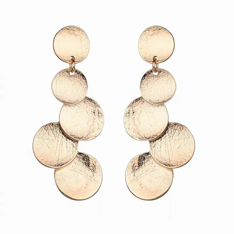 

Exaggerated fashion gold Hyperbole asymmetrical circular drop earrings for woman girls creative geometric alloy earrings jewelry