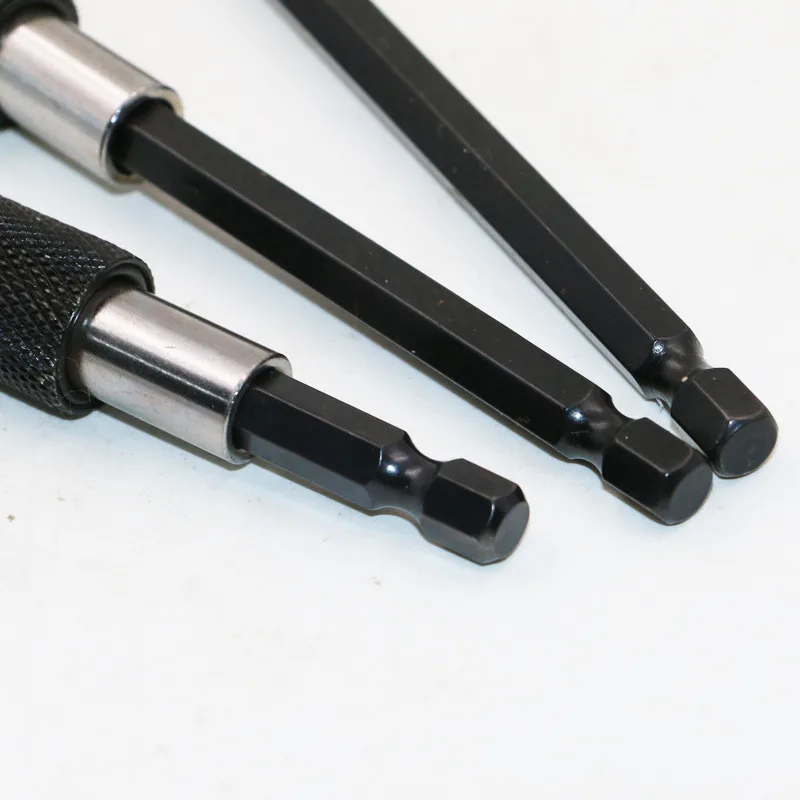3Pcs 1/4'' Hex Shank Quick Release Electric Drill Magnetic Screwdriver Bit Holder Extension Rod Batch head Tool 60mm 100mm 150mm |