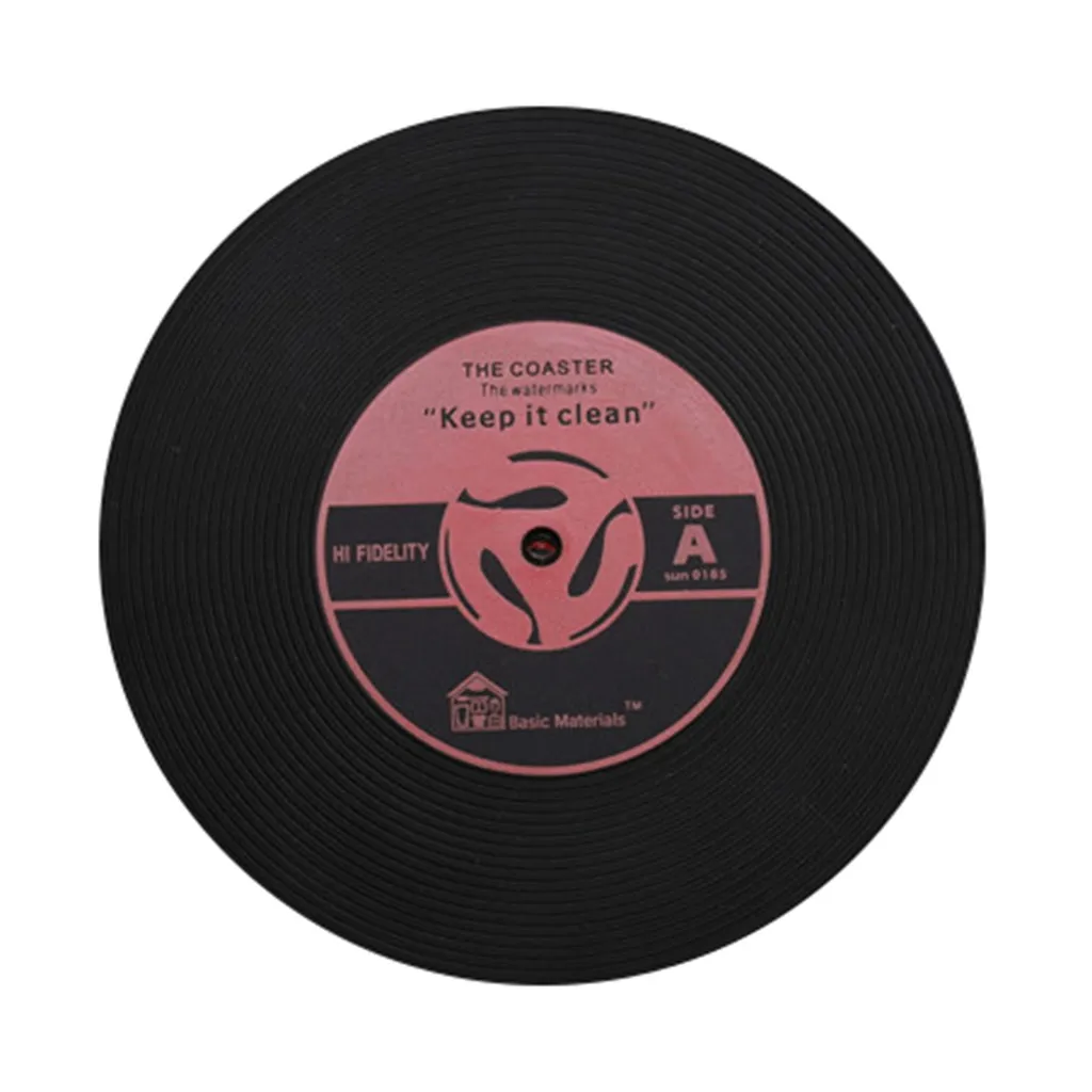 CD Records Shape Kitchen Party Bar Cup Mat Placemat Silicone Coaster Creative Gadget Accessories Mat#5 | Дом и сад