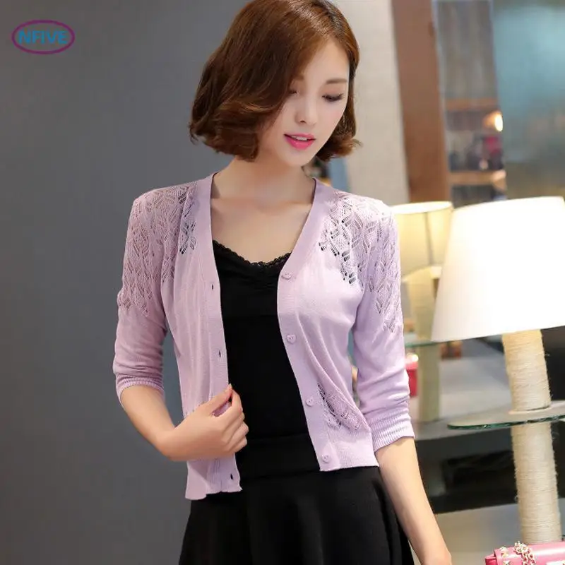 Брендовая женская тонкая короткая куртка NFIVE сезон весна-лето 2017 однотонное