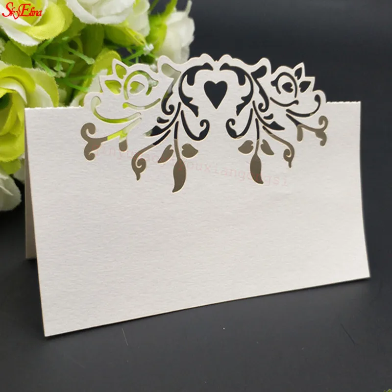 10 шт. Лазерная Рождественская открытка для сиденья полый женский свадебный