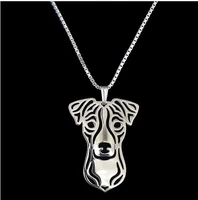 jack russell terrier necklace pendant jewelry golden colors plated