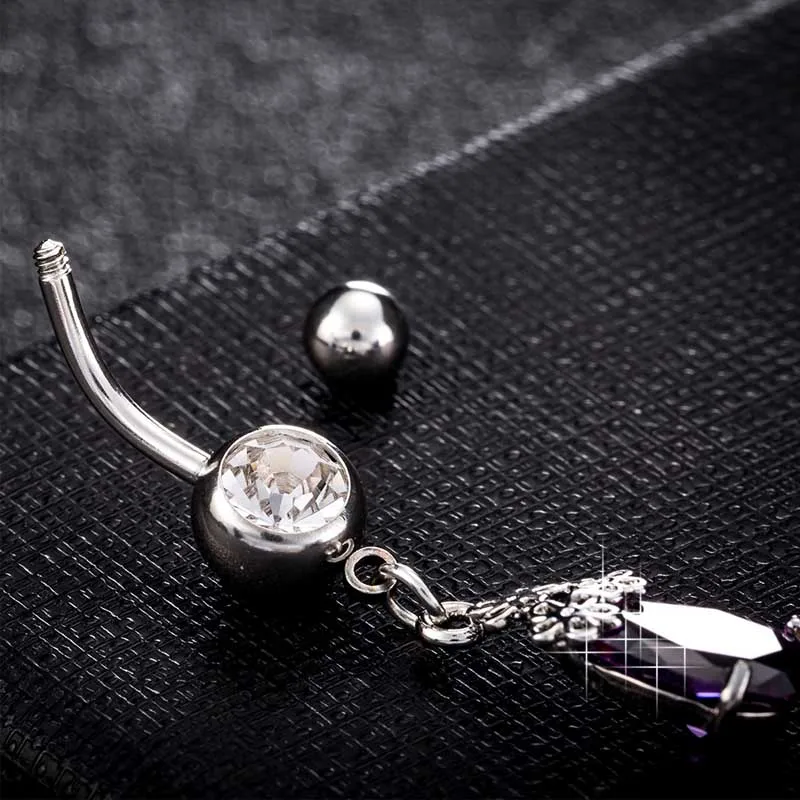 FORSEVEN хирургические кольца из нержавеющей стали капли воды лепестки кнопки для