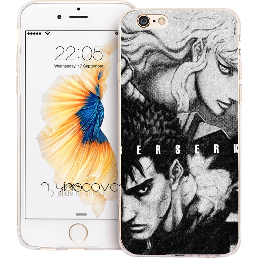 Fundas Berserk Guts Griffith прозрачные мягкие силиконовые чехлы для телефонов iPhone XS Max XR X 7 8 6