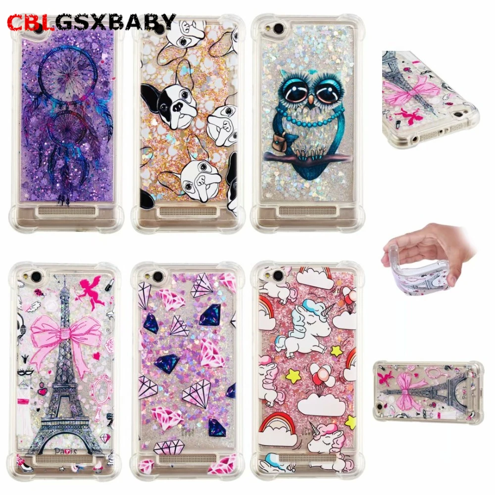 CBL For Redmi 4X 5 Plus 5A Note TPU Anti-knock pattern Quicksands Phone Case on for Xiaomi 5a 4A 5X Cover | Мобильные телефоны и