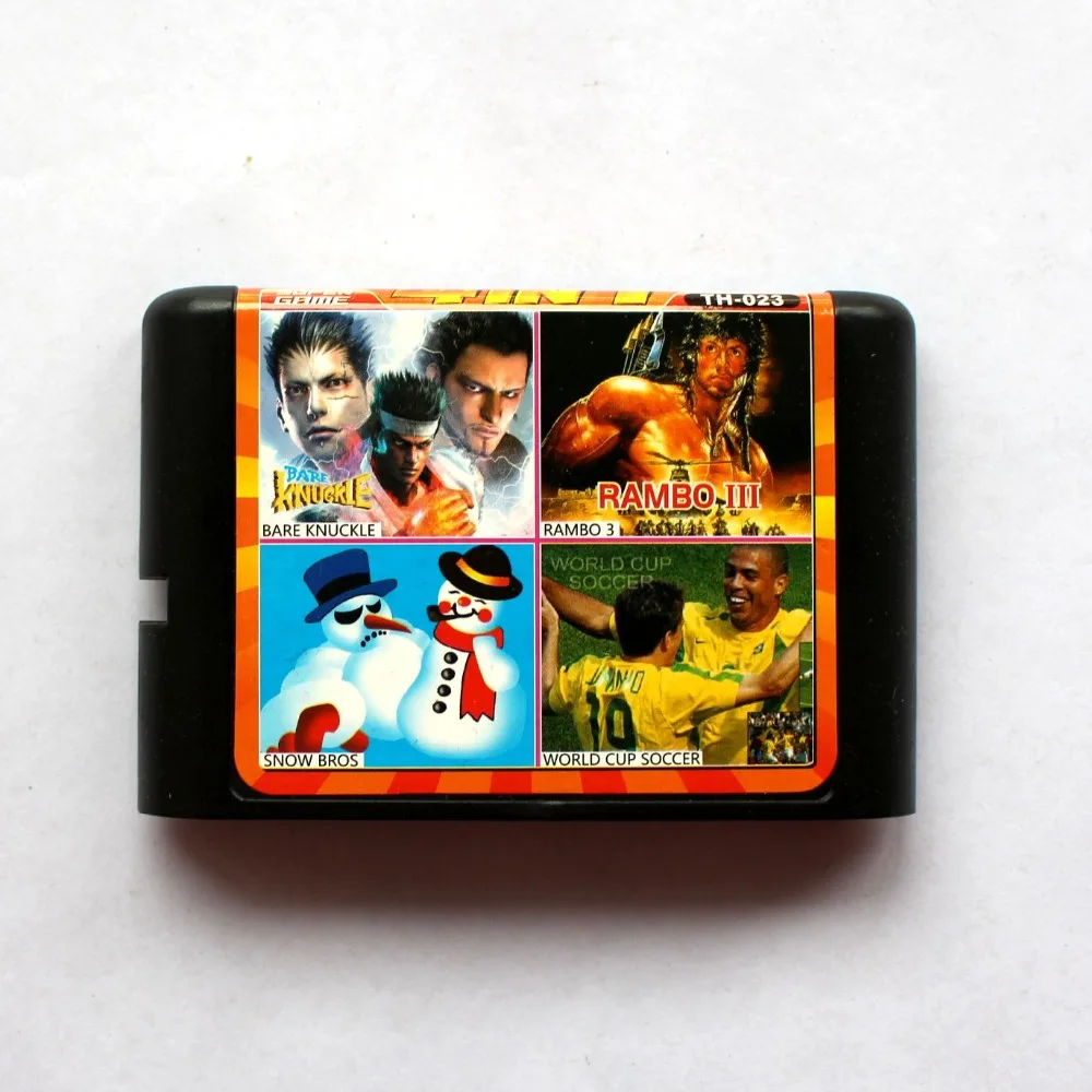 4в1 голый костяшка + Rambo 3 снежные братья Чемпионат мира по футболу 16 бит SEGA MD