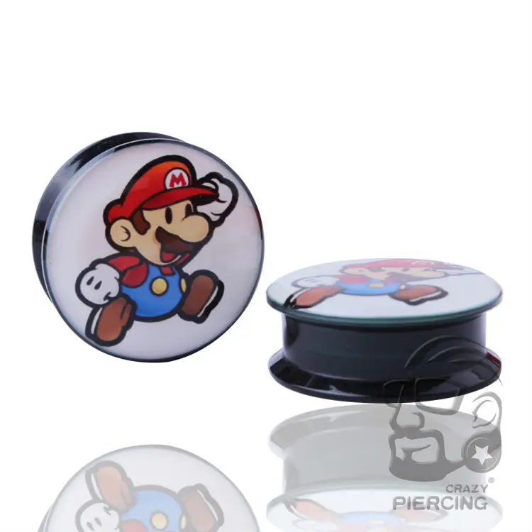 Туннели с заглушками для ушей 2 шт./лот УФ акриловые винтовые растяжки пирсинга