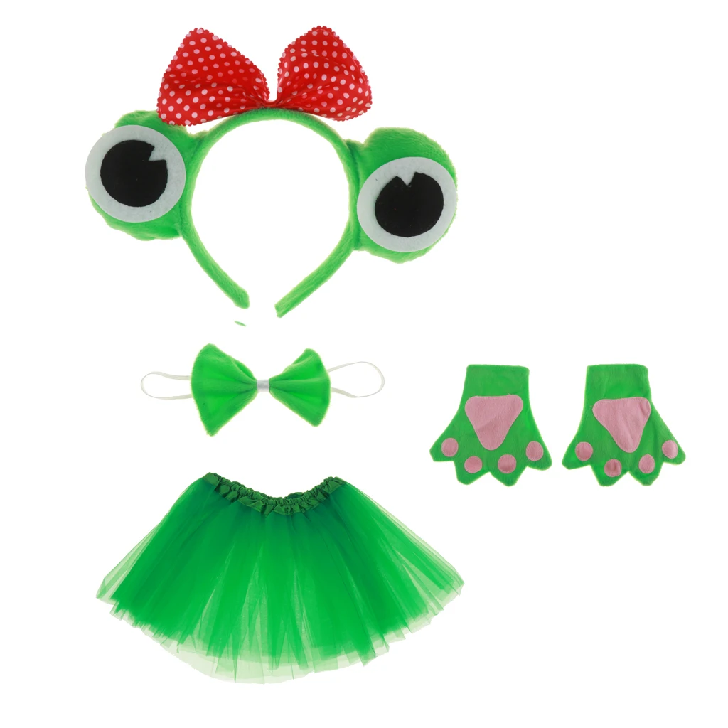 4 шт. повязка на голову с бантом и лягушкой перчатки галстуком бабочкой платье