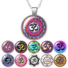 Красивое ожерелье с подвеской, цвет серебробронза, 25 мм, стеклянный кабошон, ювелирные изделия для девочек, подарок на день рождения, 50 см