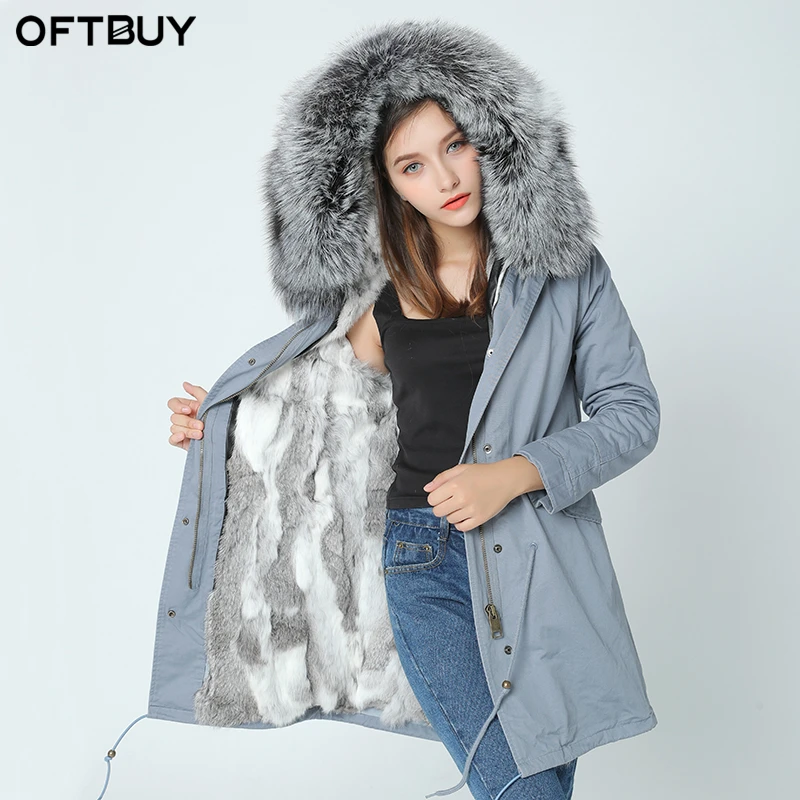 Женская Камуфляжная парка OFTBUY длинная теплая с капюшоном и воротником из