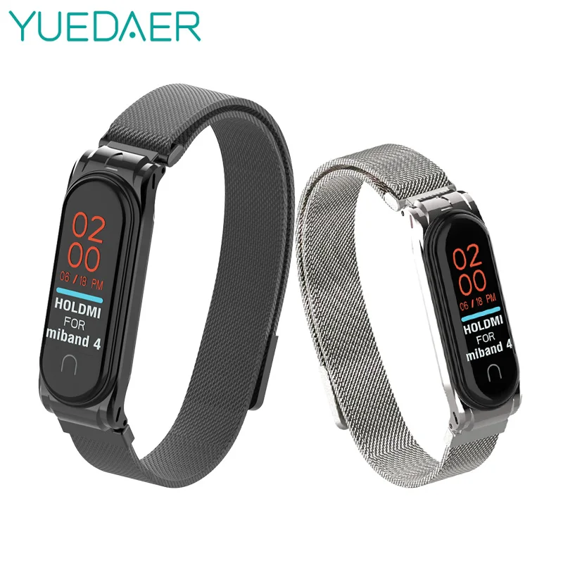 Магнитный металлический ремешок mi Band 3 для mi Band 3 mi lanese Loop, браслет из нержавеющей стали, ремешок для Xiaomi mi Band 4, сменный