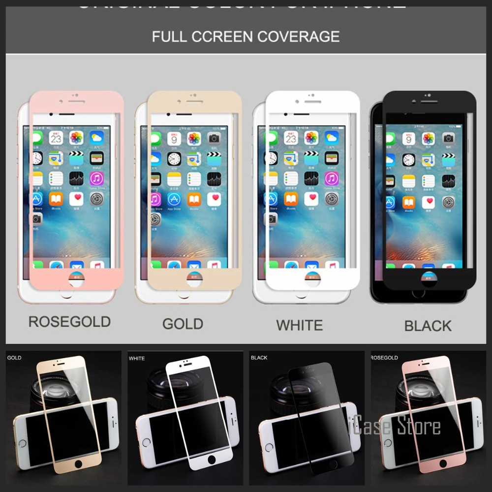 Высокое качество 9H полноэкранное цветное закаленное стекло для iPhone 5 5S 5C SE чехол с