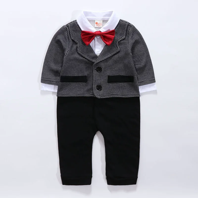 2017 New autumn infant long sleeve rompers fashion baby cotton clothes kids jumpers andsome gentleman plaid vest 17S907 |