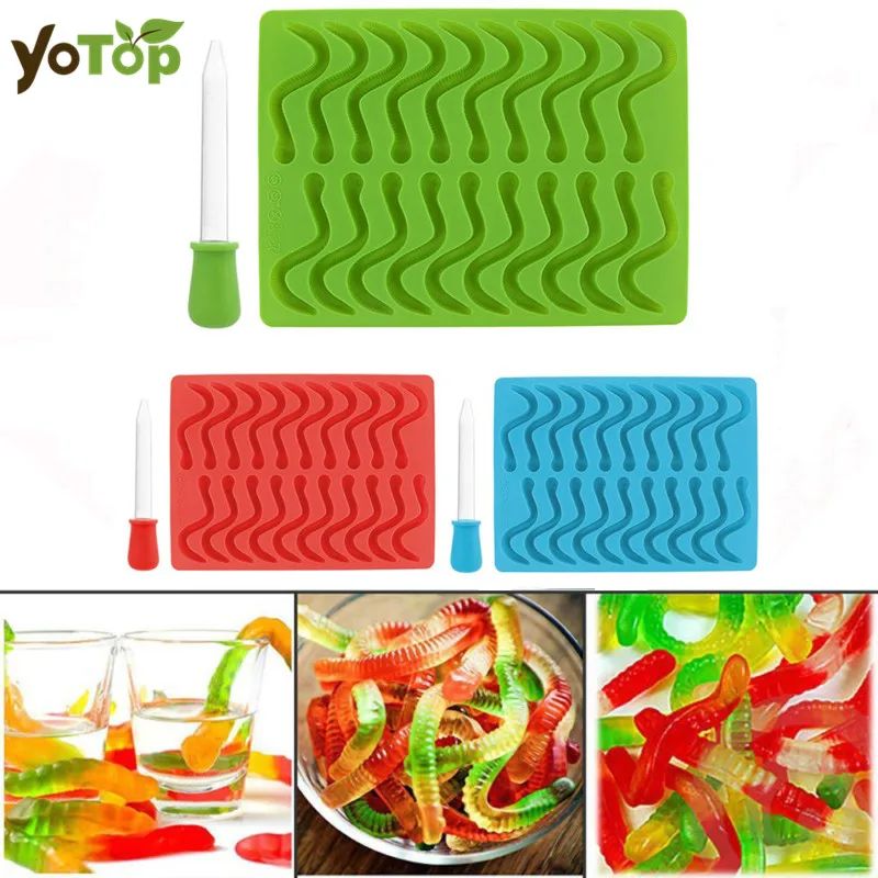 Силиконовая форма YOTOP в форме змеи и червей для креативного червя конфет шоколада