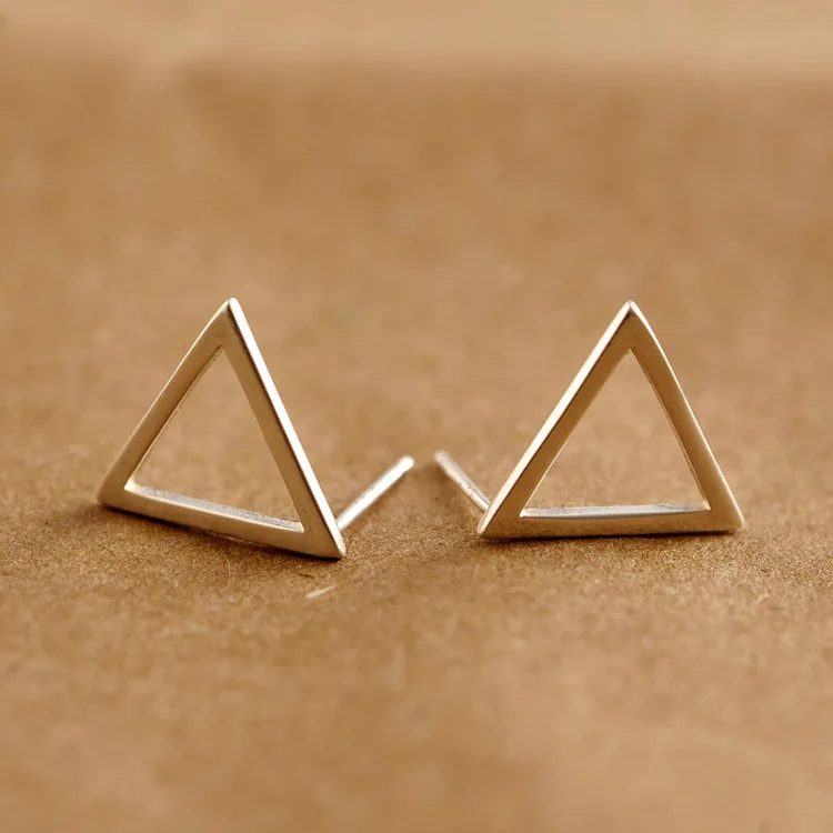 

925 sterling sv hollow triangle earrings fashion simple woman gift