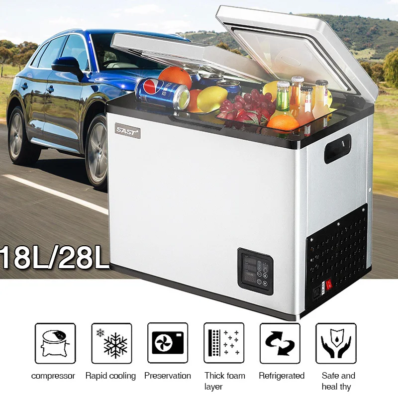 18L/28L автомобильный холодильник 220V с контролем температуры, автомобильный холодильник, портативный холодильник Nevera для кемпинга
