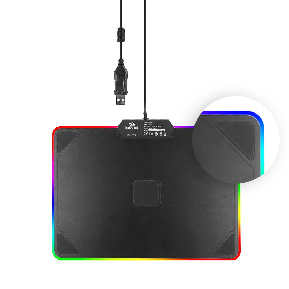 Redragon P011 ORION коврик для мыши Черный RGB Chroma Красочный светодиодный нескользящий USB игровой коврик для мыши для компьютера ноутбука