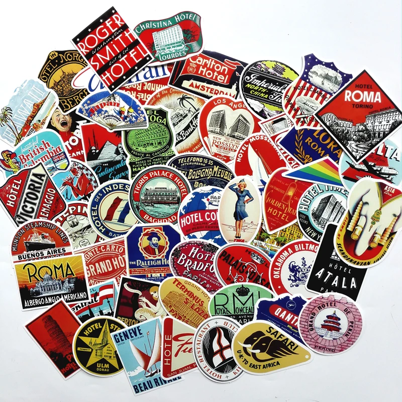 TD ZW 55 шт смешанные Ретро Стиль путешествия наклейка с изображением отеля может
