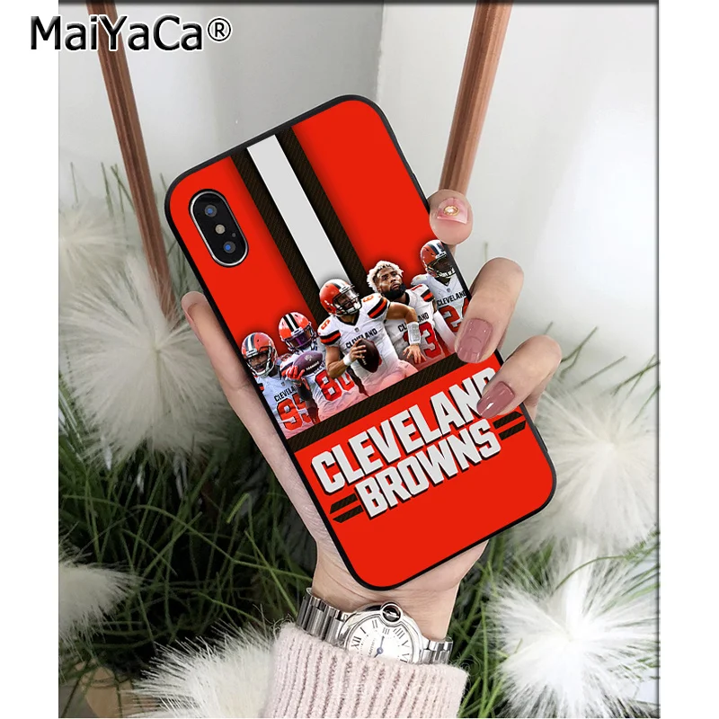A5 MaiYaCa Cleveland Browns TPU мягкий черный чехол для телефона, чехол для Apple iPhone 8 7 6 6S Plus X XS MAX 5 5S SE XR мобильных телефонов - Цвет: A5