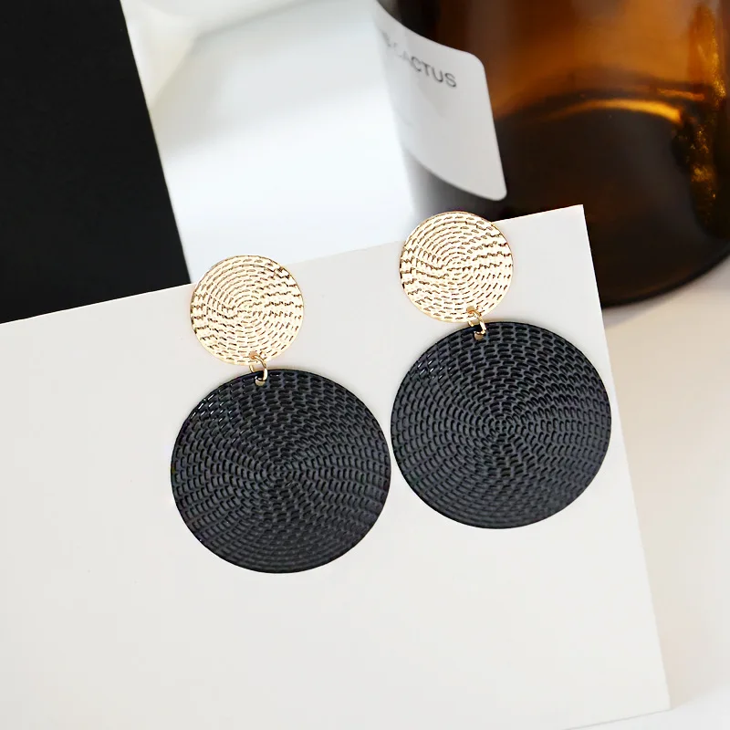 Женские винтажные серьги-капельки круглые большие серьги в стиле панк хип-хоп