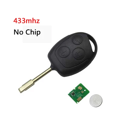 No Chip OkeyTech 5 шт. Автомобильный Дистанционный ключ для Ford Mondeo Focus Transit 3 кнопки 433 МГц 4D60 чип FO21 лезвие авто полный брелок - Color: No Chip