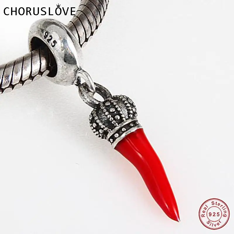 Choruslove хит продаж 100% Стерлинговое Серебро 925 пробы красный перец чили подвески с