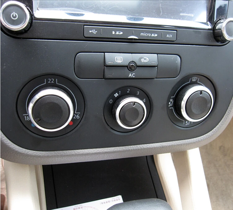 

Car AC Knob Car Air Conditioning heat control Switch knob Aluminum alloy Car styling suitable for Volkswagen VW Polo 2002-2016