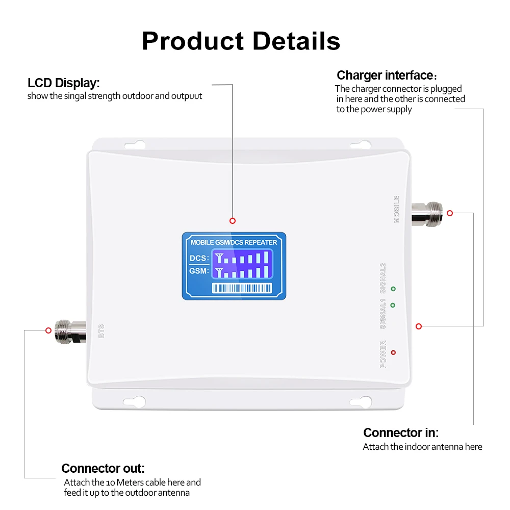 ЖК дисплей GSM 900 DCS 1800 МГц двухдиапазонный ретранслятор 4 г LTE сотовый телефон