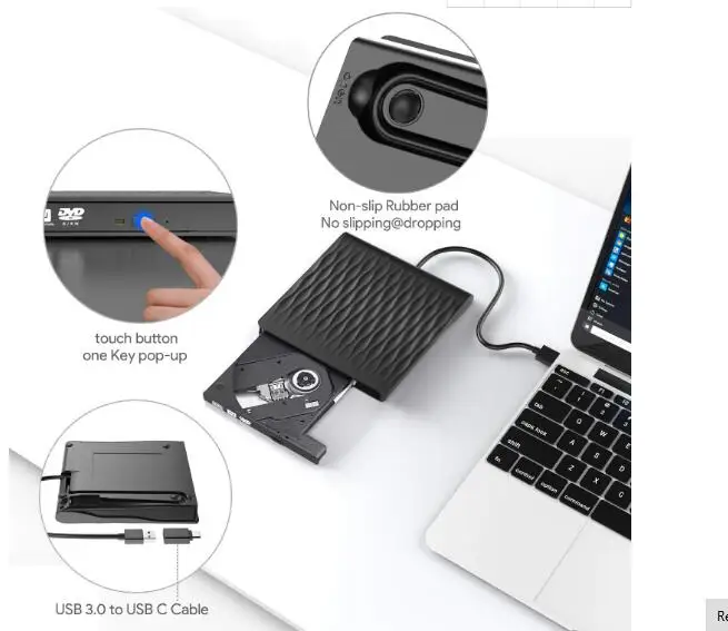USB 3,0 DVD привод внешний CD/DVD RW горелка Писатель Plug& Play CD rom плеер для ноутбука компьютера ПК Macbook