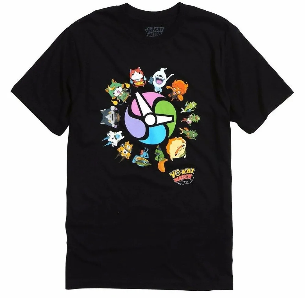 Футболка с персонажами аниме Yo-Kai Yokai Watch Nwt Authentic летняя мужская футболка коротким