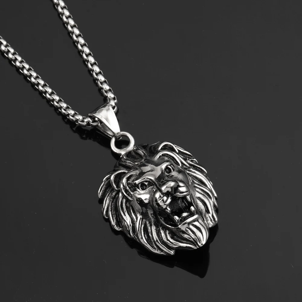 Новинка 2019 года Goofan хип хоп голова льва кулон цепочки и ожерелья нержавеющая