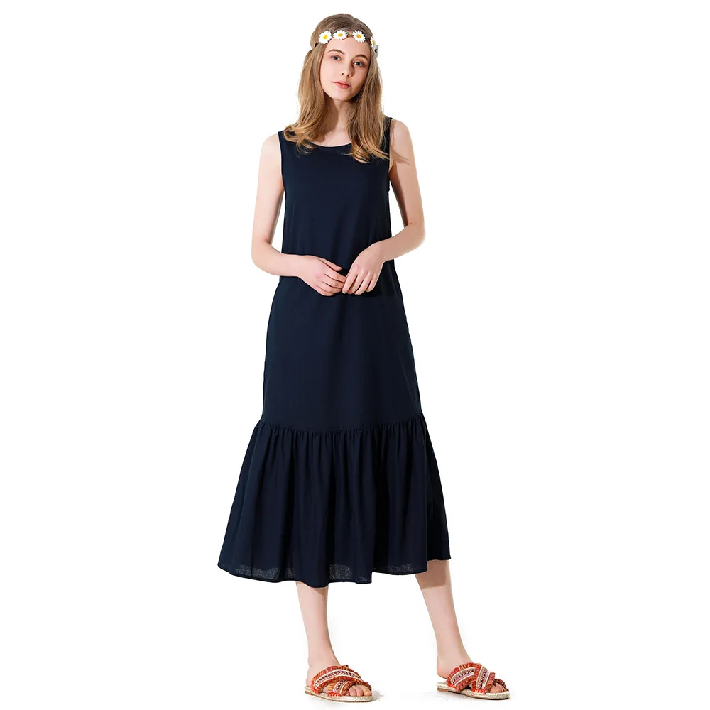 Женские богемные платья макси без рукавов на тонких бретелях Длинные