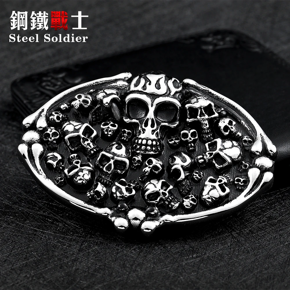 Мужская стальная пряжка с черепом Прямая поставка оптовая продажа уникальный