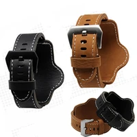 20 22mm 24mm 26mm high quality cowhide genuine leather watch band with stainless steel buckle strap for pam thick soft watchband