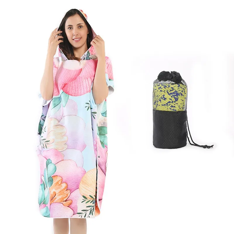 Пляжные полотенца для плавания на открытом воздухе Быстросохнущий халат из