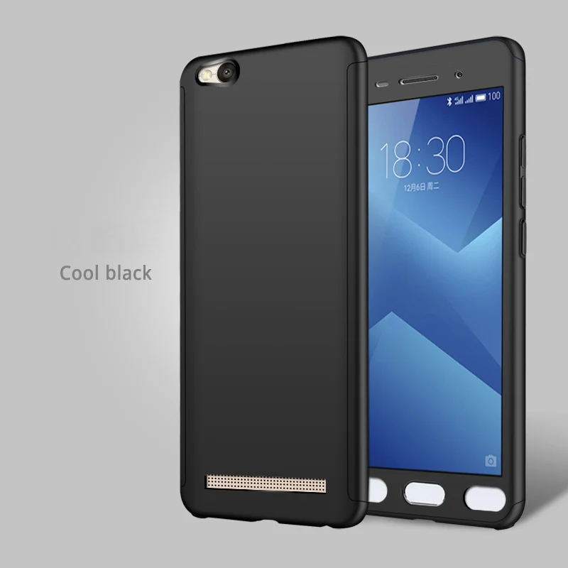 Роскошный Алюминиевый чехол для телефона xiaomi redmi 4A металлическая рамка акриловая зеркальная задняя крышка Hongmi 4a для Xiaomi Redmi 4A чехол 5,0 дюйма - Цвет: 360-Black