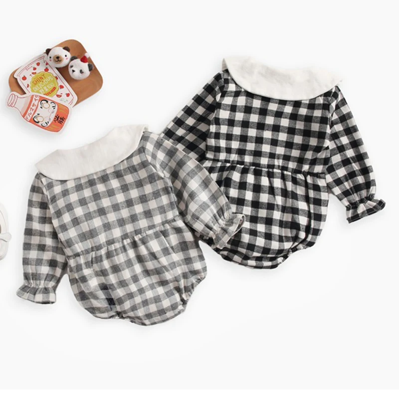 Новинка 2019 Детский комбинезон для мальчиков и девочек клетчатые однотонные