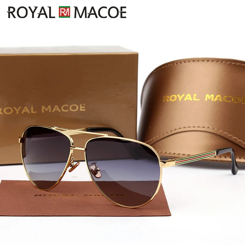 ROYAL MACOE, высокое качество, классические мужские и женские солнцезащитные очки, поляризационные, брендовые, солнцезащитные очки, защита для вождения, чехол Oculos Lentes - Цвет линз: C05
